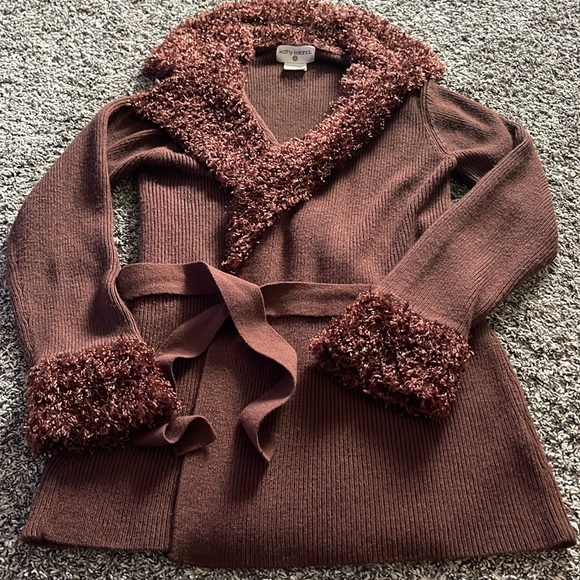 Vintage Kathy Ireland Belted Cardigan (M) - Picture 6 of 7